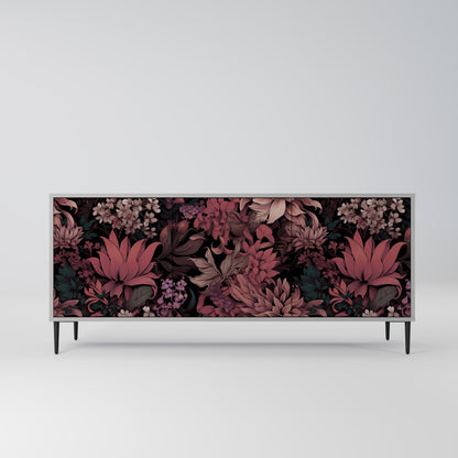FLORAL WHISPER 3-Door Sideboard in Grey Finish