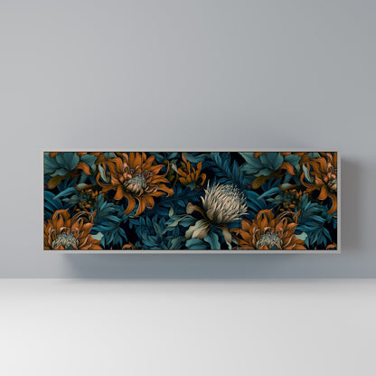 MORNING BLOOM 3-Door Sideboard in Grey Finish