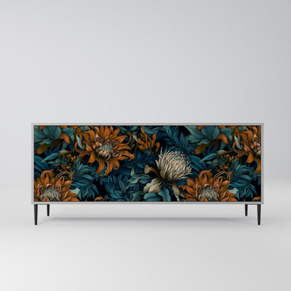 MORNING BLOOM 3-Door Sideboard in Grey Finish