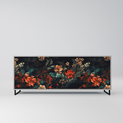 IMAGINARY BLOSSOM 3-Door Sideboard in Grey Finish