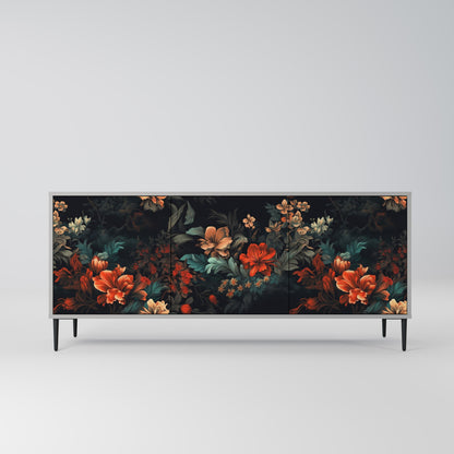 IMAGINARY BLOSSOM 3-Door Sideboard in Grey Finish