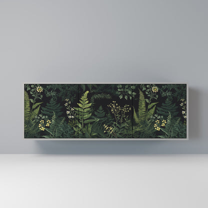 FERN FLOWERS 3-Door Sideboard in Grey Finish