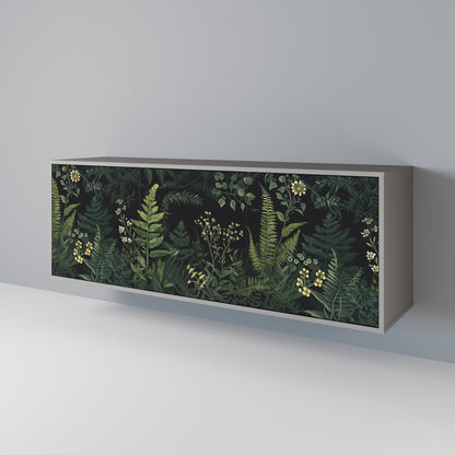 FERN FLOWERS 3-Door Sideboard in Grey Finish