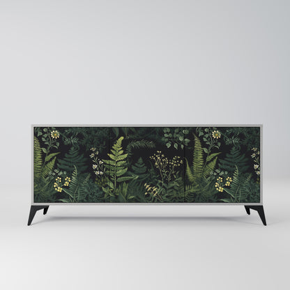 FERN FLOWERS 3-Door Sideboard in Grey Finish