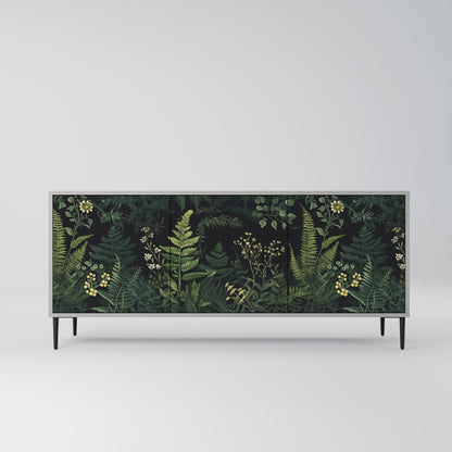 FERN FLOWERS 3-Door Sideboard in Grey Finish