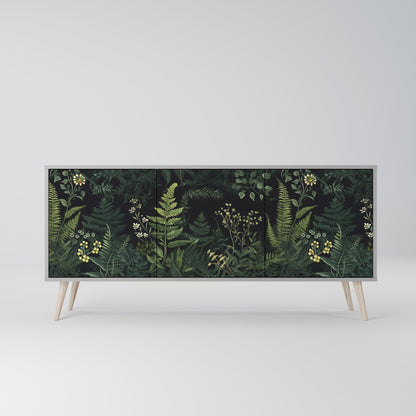 FERN FLOWERS 3-Door Sideboard in Grey Finish