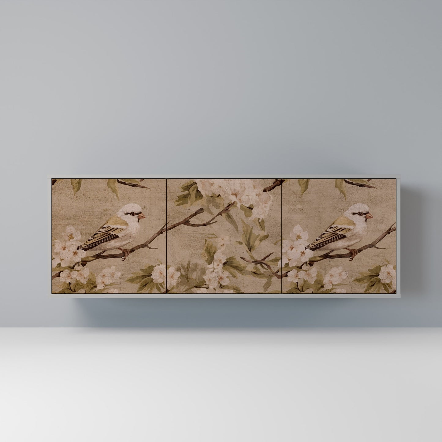 PETAL DISTINGUISH 3-Door Sideboard in Grey Finish