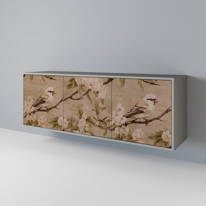 PETAL DISTINGUISH 3-Door Sideboard in Grey Finish