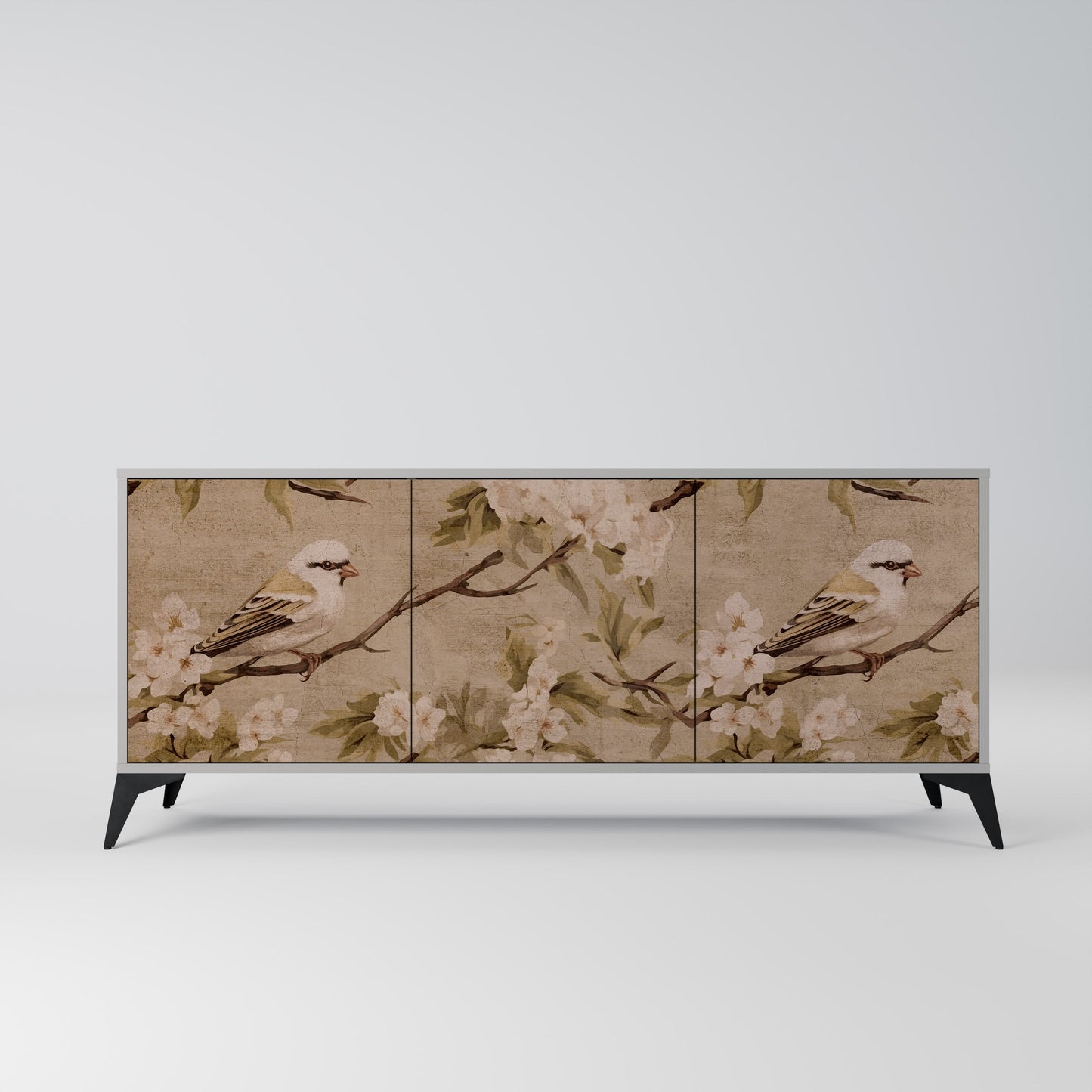 PETAL DISTINGUISH 3-Door Sideboard in Grey Finish