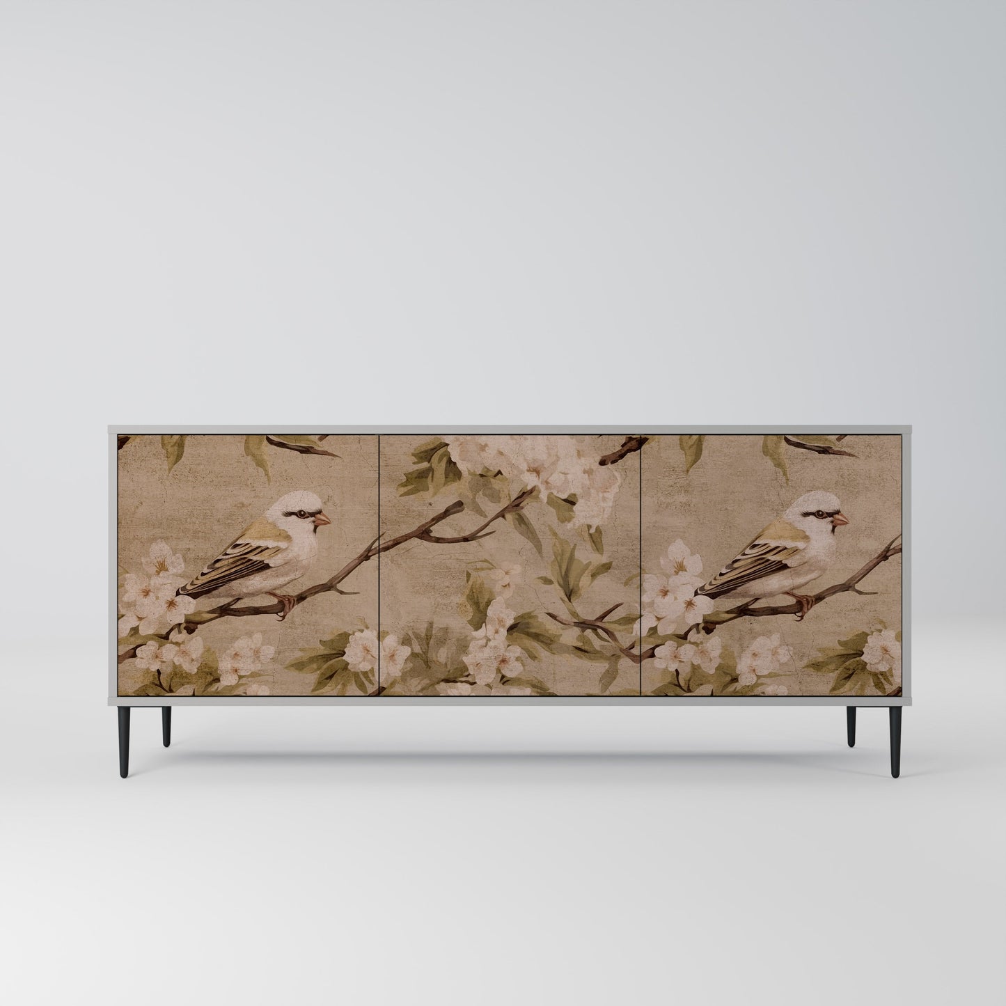 PETAL DISTINGUISH 3-Door Sideboard in Grey Finish