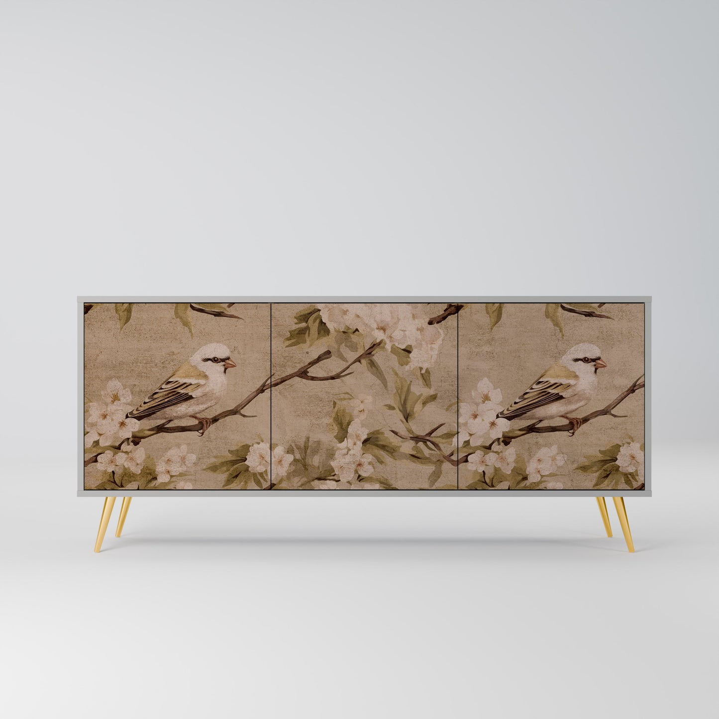 PETAL DISTINGUISH 3-Door Sideboard in Grey Finish