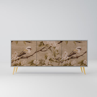 PETAL DISTINGUISH 3-Door Sideboard in Grey Finish