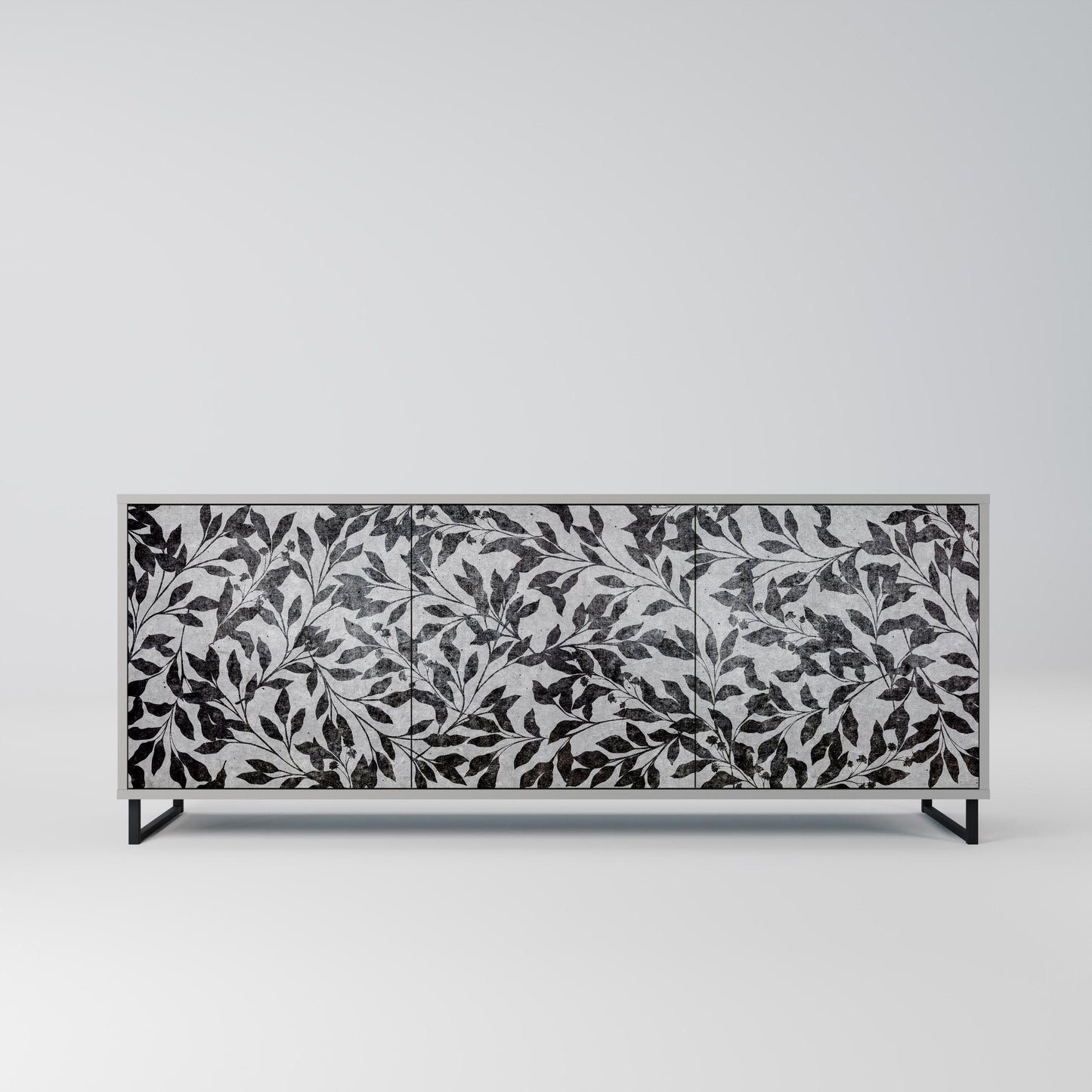 CHARCOAL SPROUT 3-Door Sideboard in Grey Finish