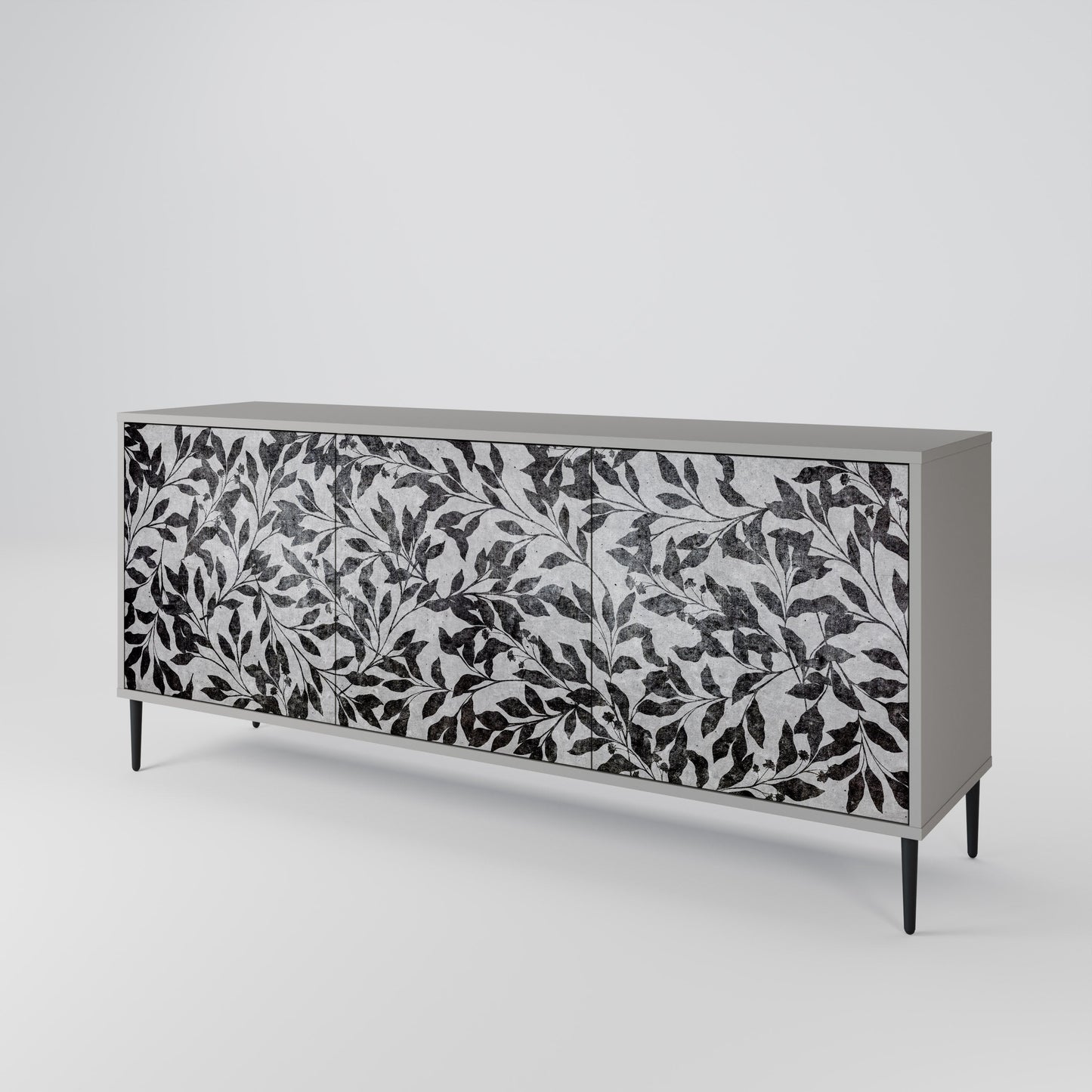 CHARCOAL SPROUT 3-Door Sideboard in Grey Finish