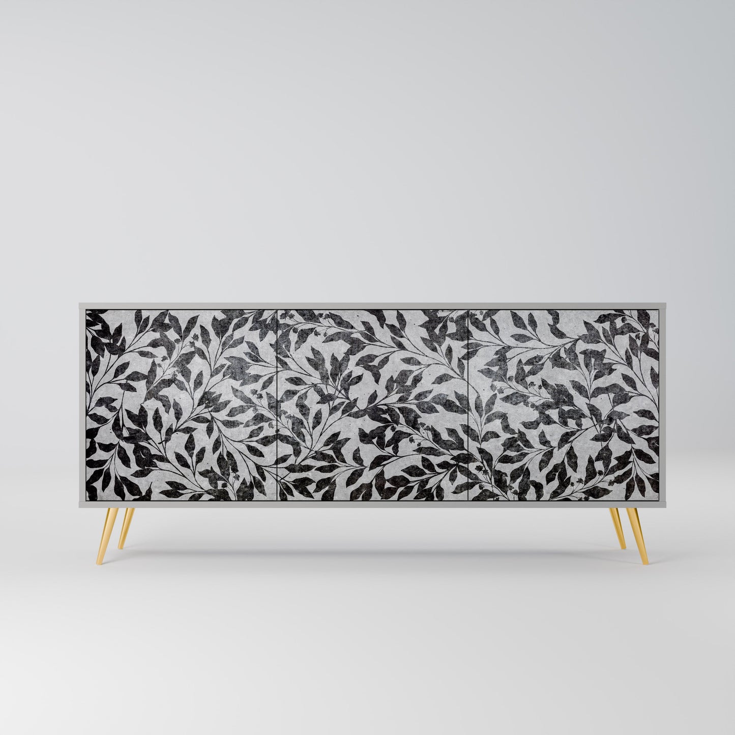 CHARCOAL SPROUT 3-Door Sideboard in Grey Finish