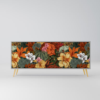 RADIANT FLORA 3-Door Sideboard in Grey Finish