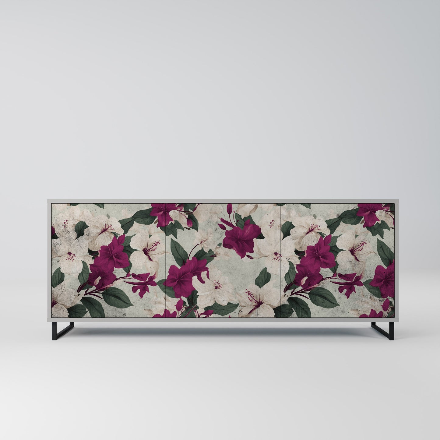 FLOWERET DREAM 3-Door Sideboard in Grey Finish