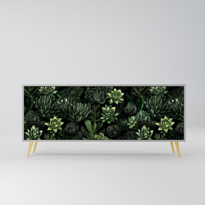 SUCCULENT JUNGLE 3-Door Sideboard in Grey Finish
