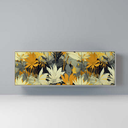 SUNKISSED LILY 3-Door Sideboard in Grey Finish