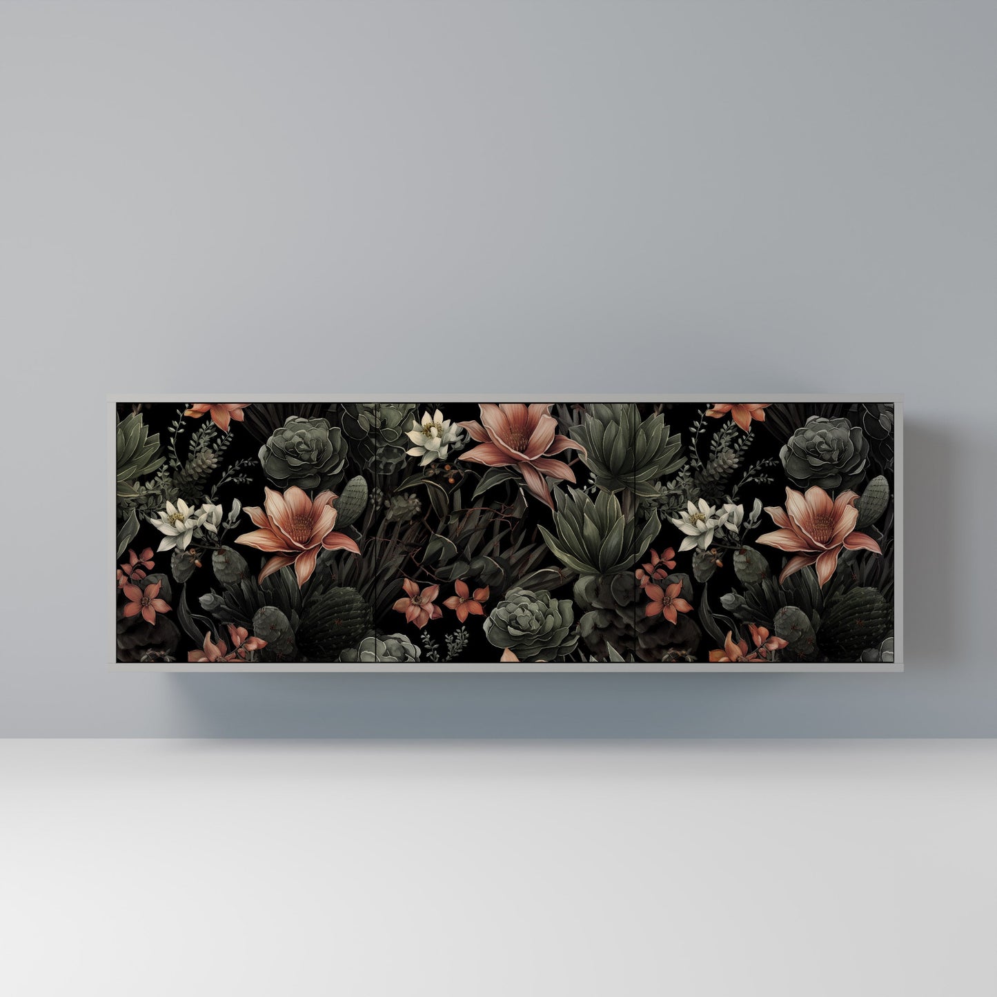 SECRET VERDURE 3-Door Sideboard in Grey Finish