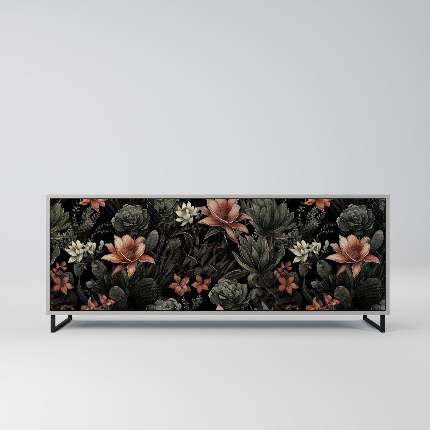 SECRET VERDURE 3-Door Sideboard in Grey Finish