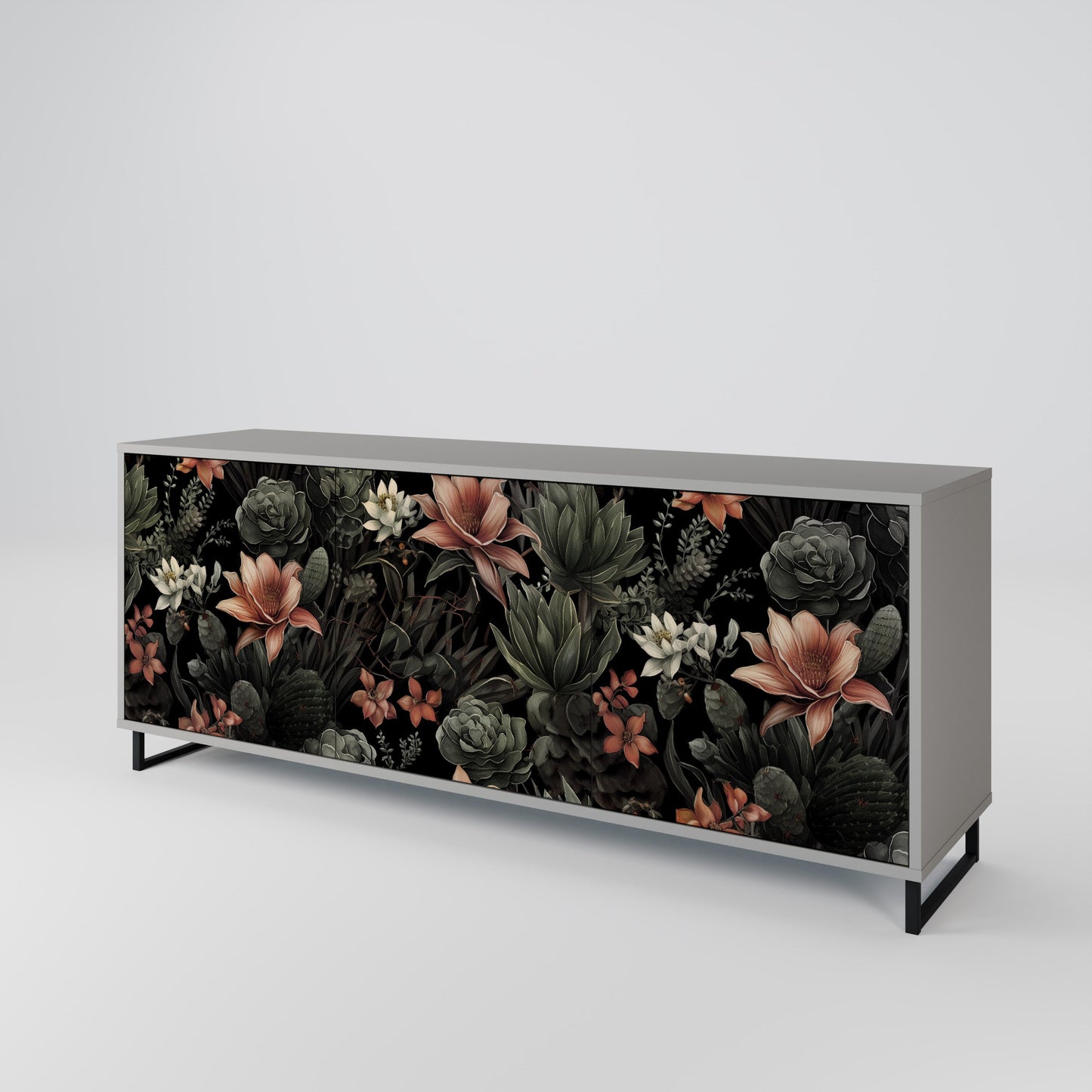 SECRET VERDURE 3-Door Sideboard in Grey Finish