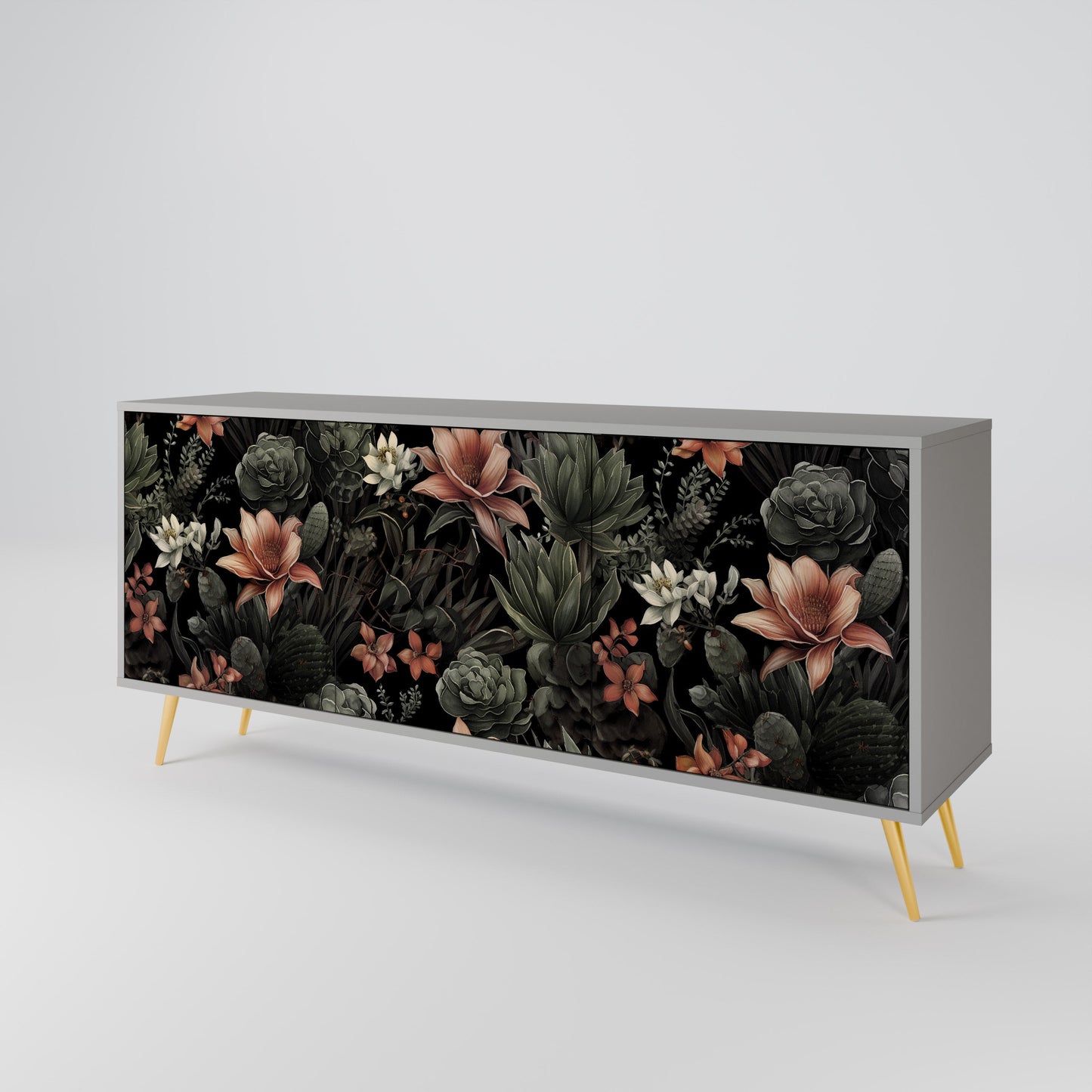 SECRET VERDURE 3-Door Sideboard in Grey Finish