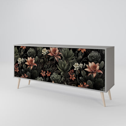 SECRET VERDURE 3-Door Sideboard in Grey Finish
