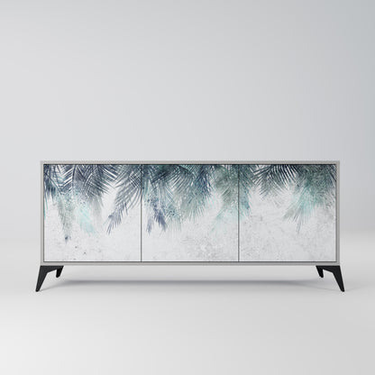 PALM VEIL 3-Door Sideboard in Grey Finish