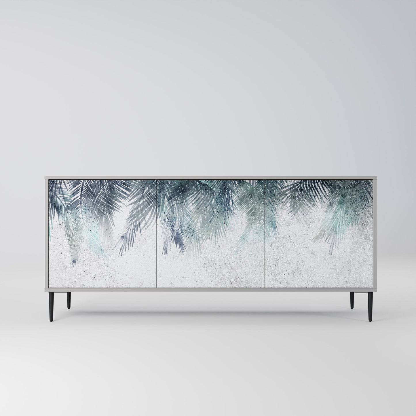 PALM VEIL 3-Door Sideboard in Grey Finish