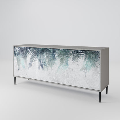 PALM VEIL 3-Door Sideboard in Grey Finish