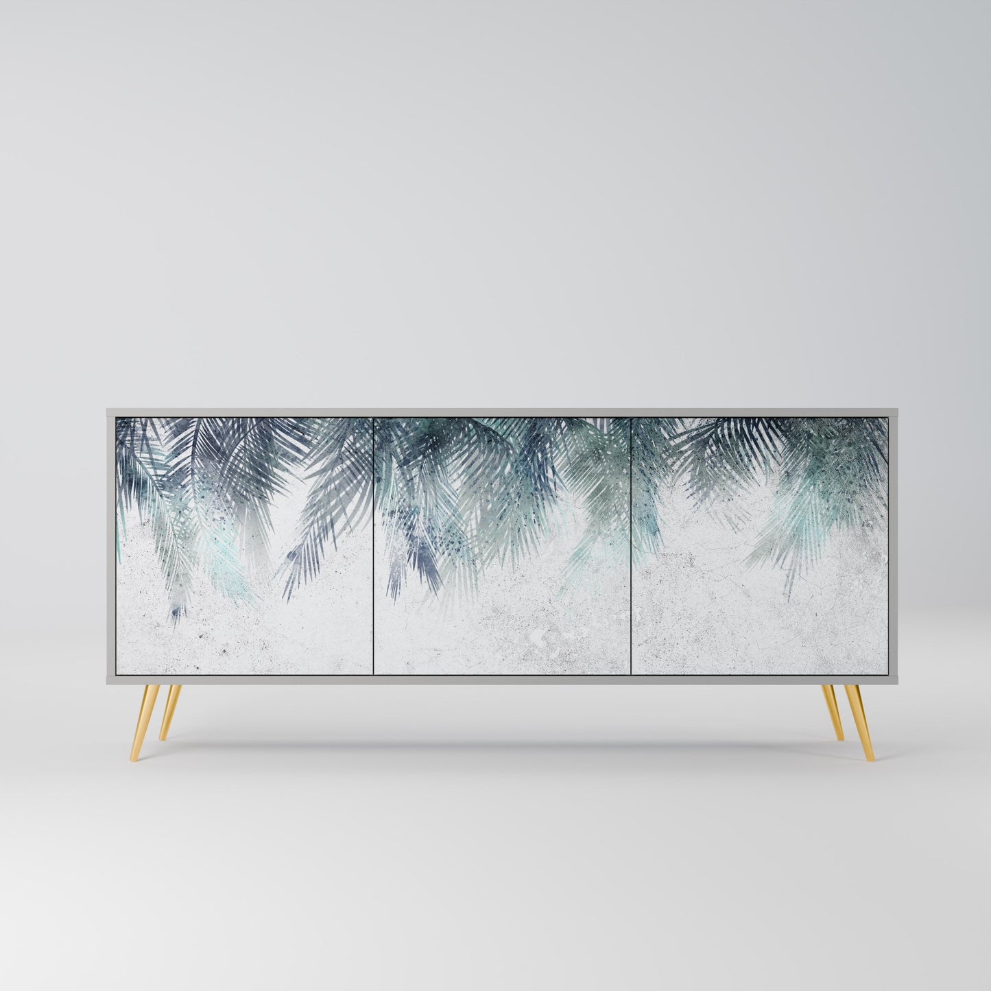 PALM VEIL 3-Door Sideboard in Grey Finish