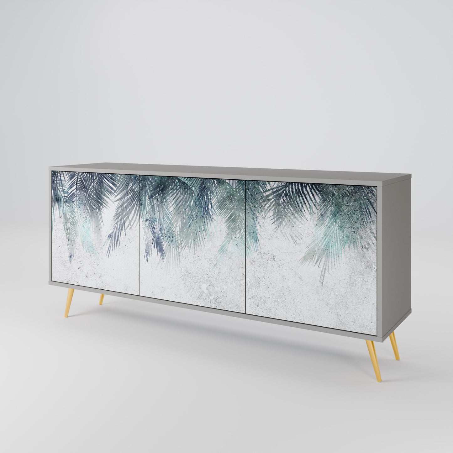 PALM VEIL 3-Door Sideboard in Grey Finish
