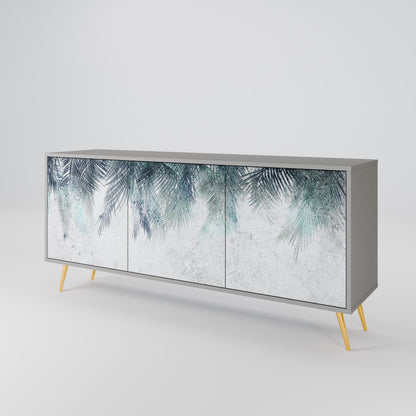 PALM VEIL 3-Door Sideboard in Grey Finish
