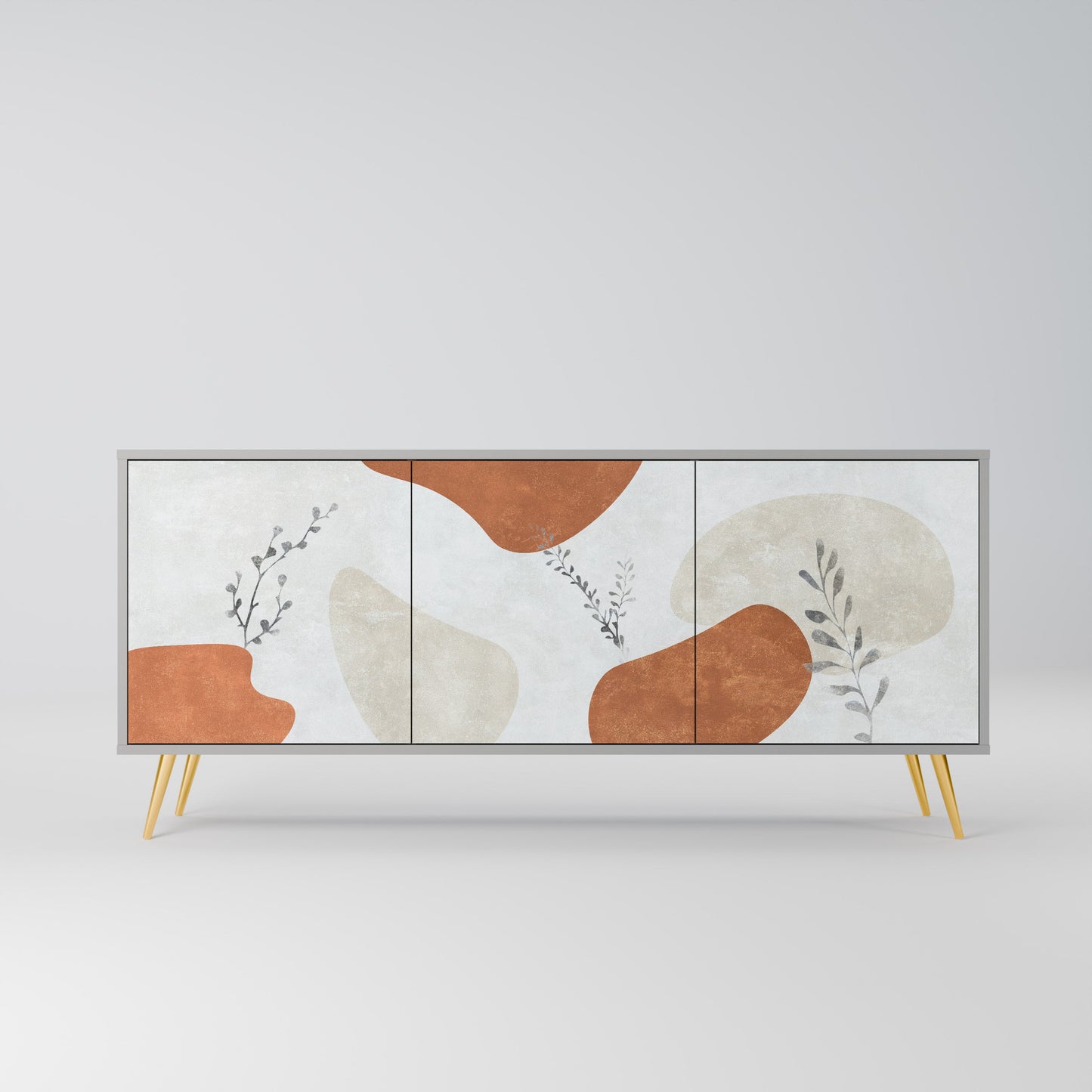 TRANQUIL TWIG 3-Door Sideboard in Grey Finish