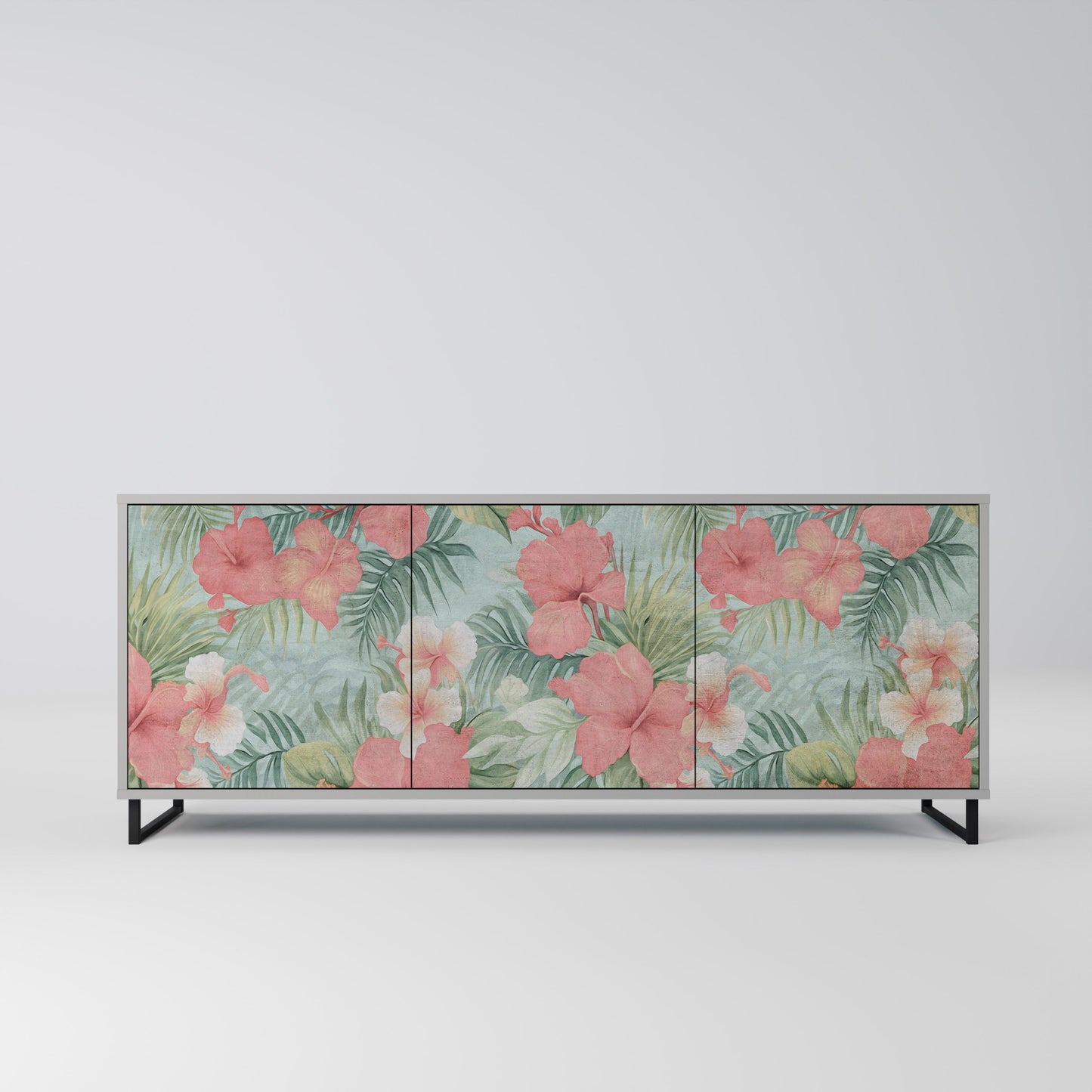 HAWAIIAN SPIRIT 3-Door Sideboard in Grey Finish