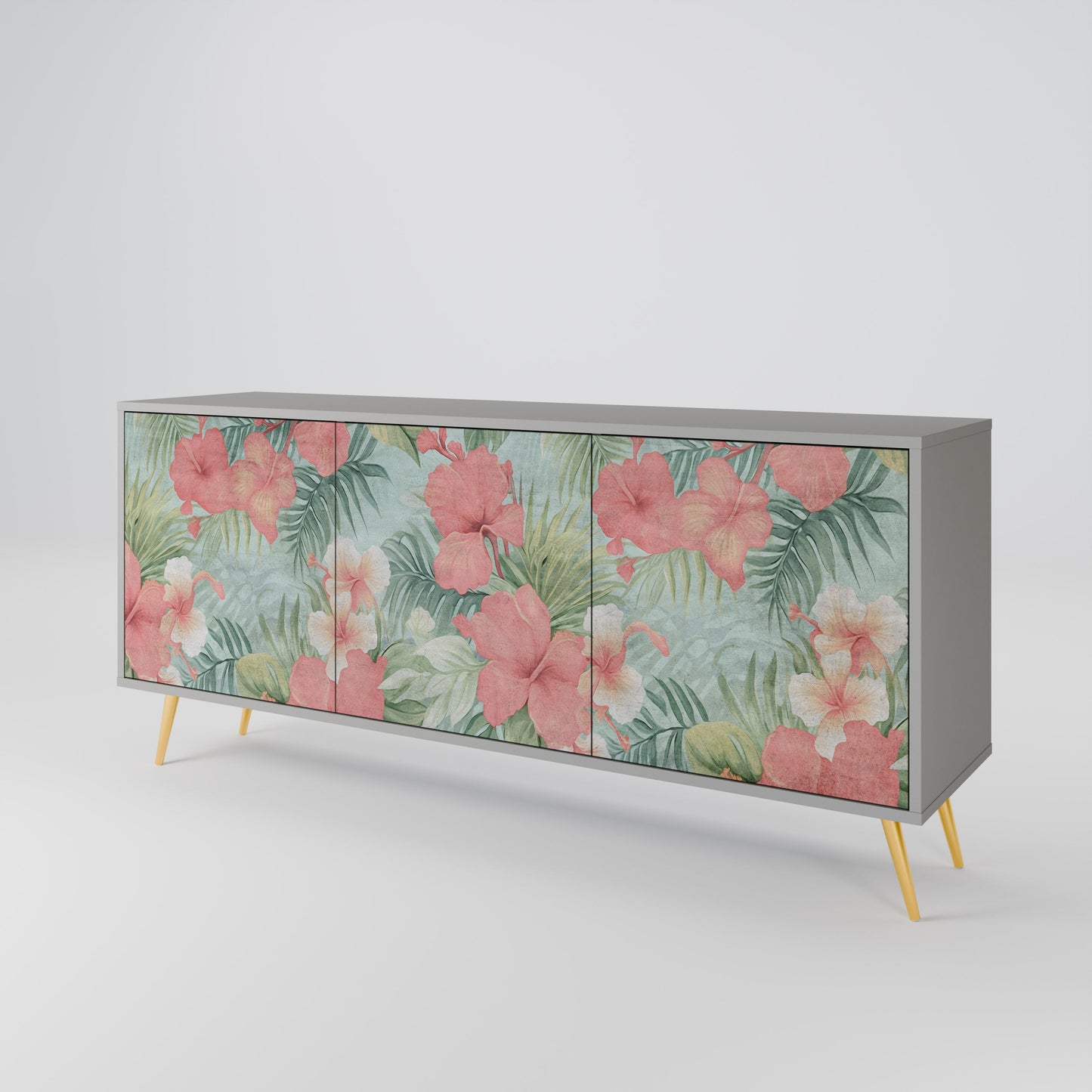 HAWAIIAN SPIRIT 3-Door Sideboard in Grey Finish