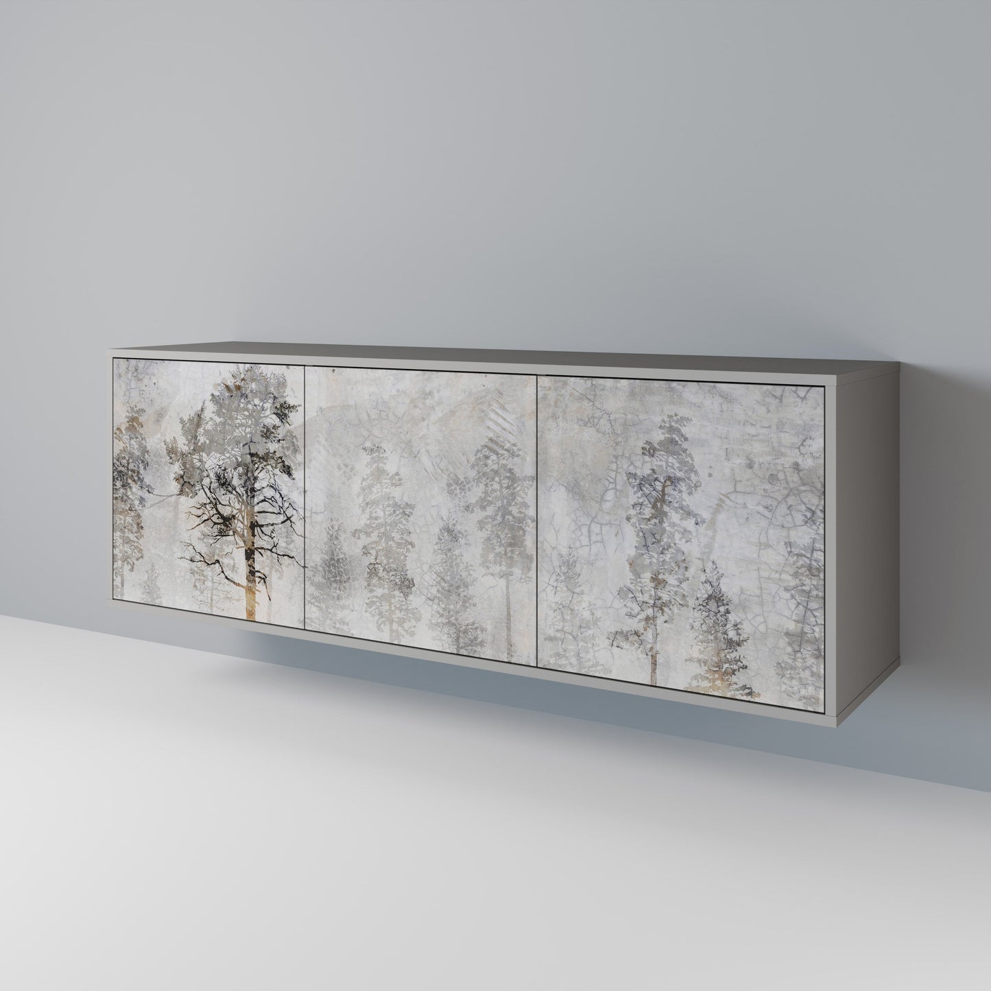 FADE IN THE TREES 3-Door Sideboard in Grey Finish