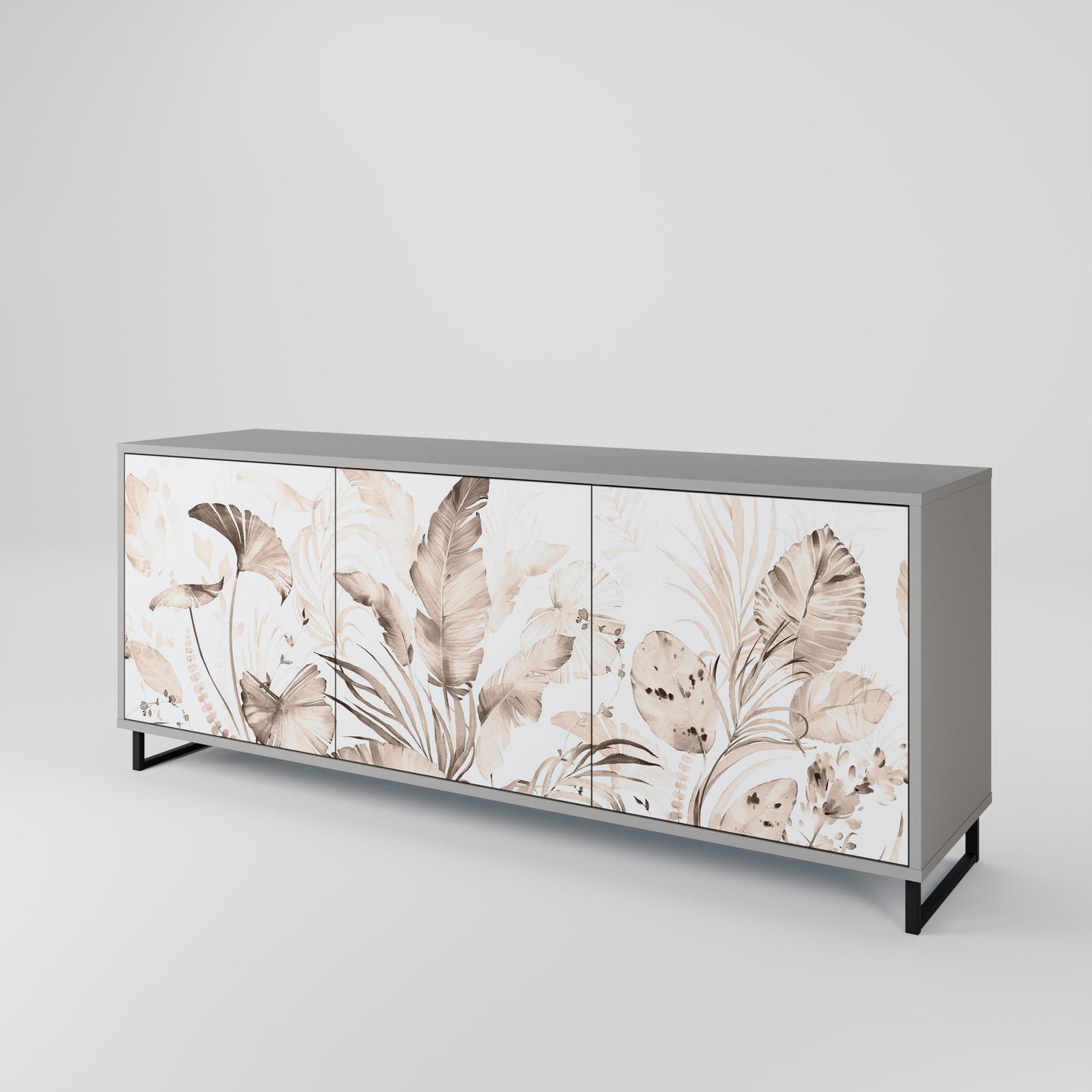 WILD TENDERNESS 3-Door Sideboard in Grey Finish