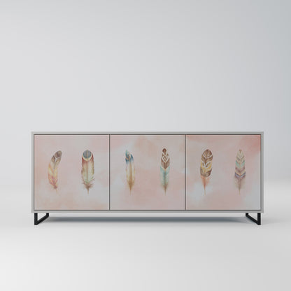 THE DELIQUESCE 3-Door Sideboard in Grey Finish