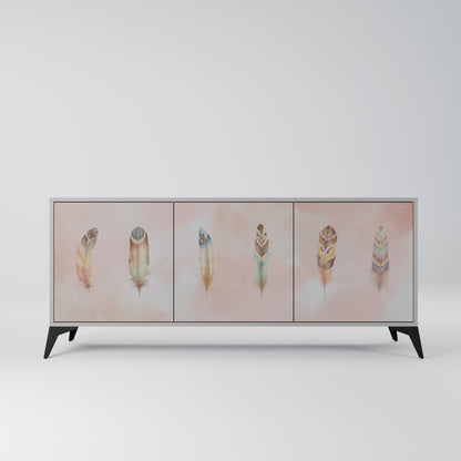 THE DELIQUESCE 3-Door Sideboard in Grey Finish