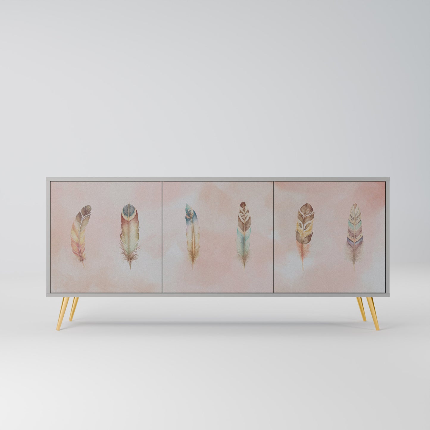 THE DELIQUESCE 3-Door Sideboard in Grey Finish