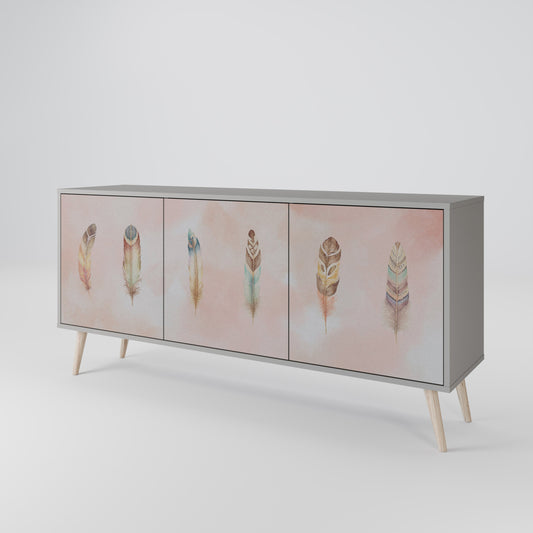 THE DELIQUESCE 3-Door Sideboard in Grey Finish