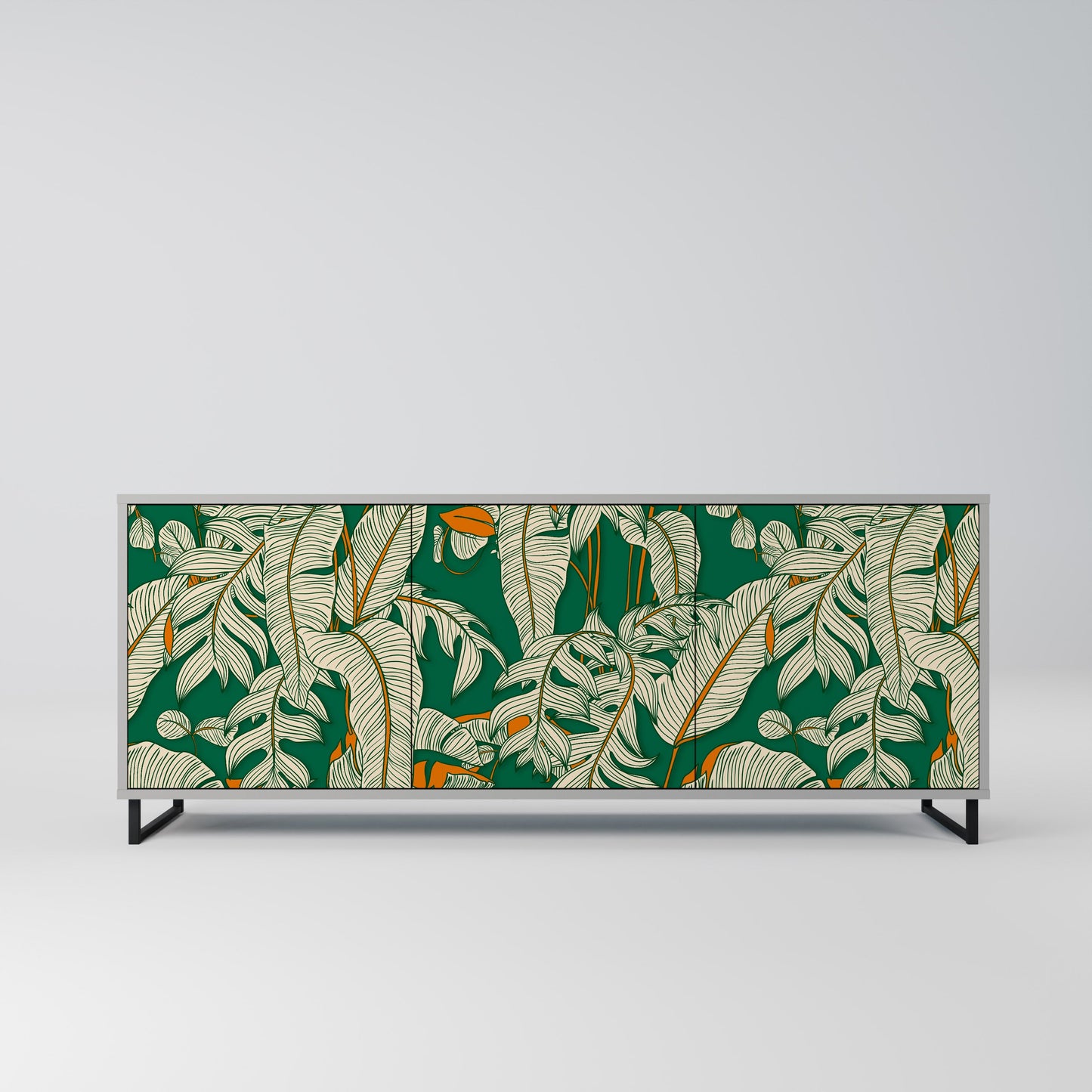 VERDANT PLEASURES 3-Door Sideboard in Grey Finish