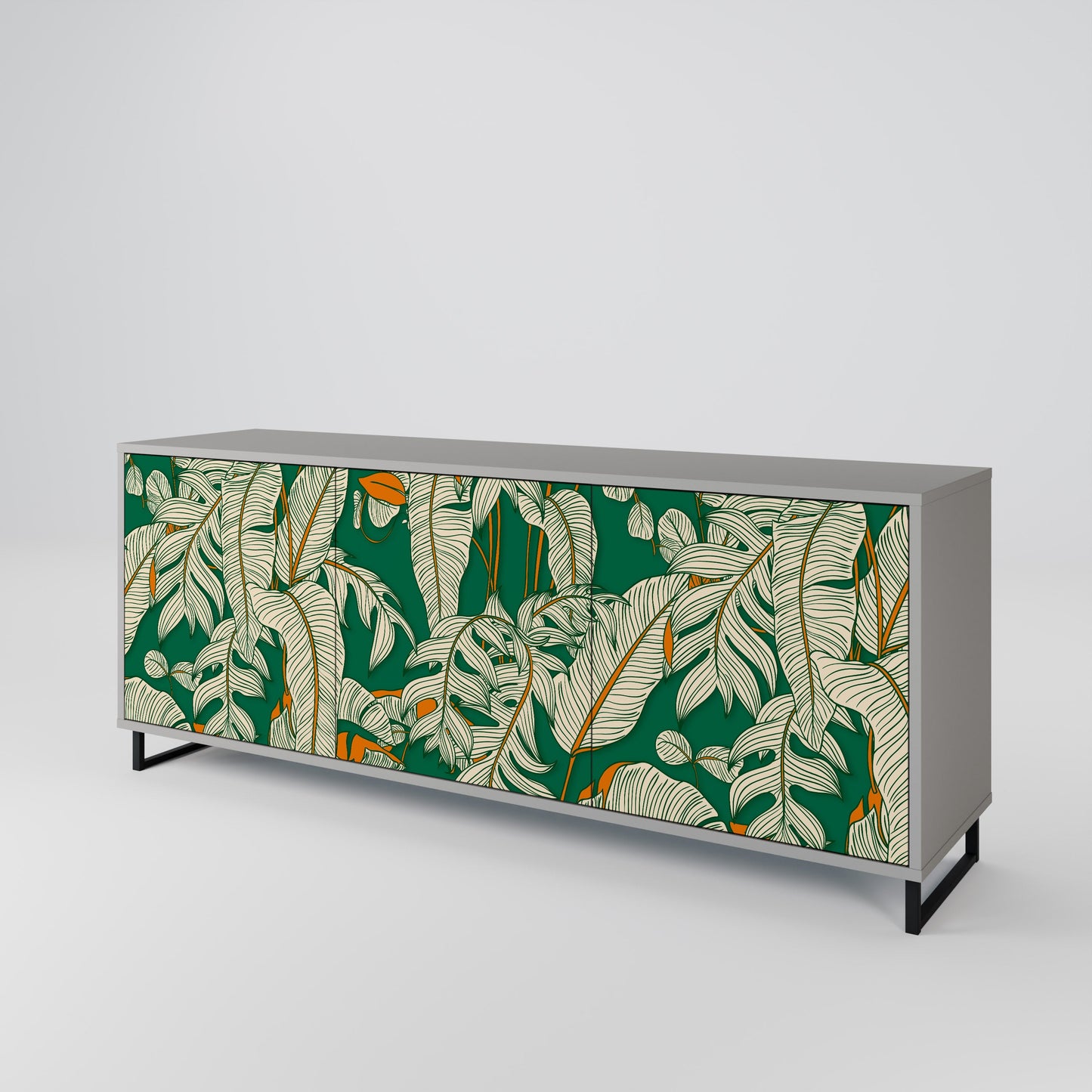 VERDANT PLEASURES 3-Door Sideboard in Grey Finish