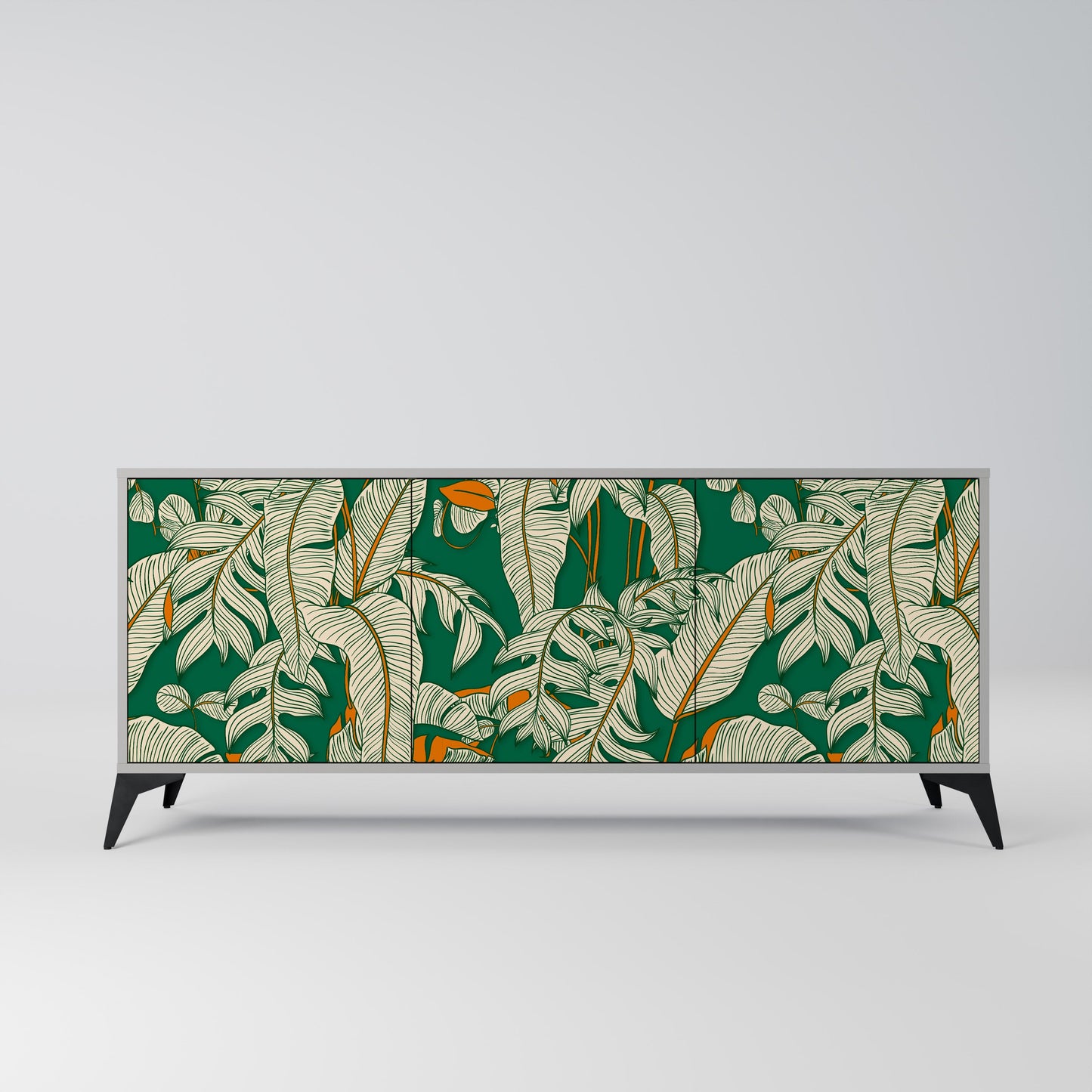 VERDANT PLEASURES 3-Door Sideboard in Grey Finish