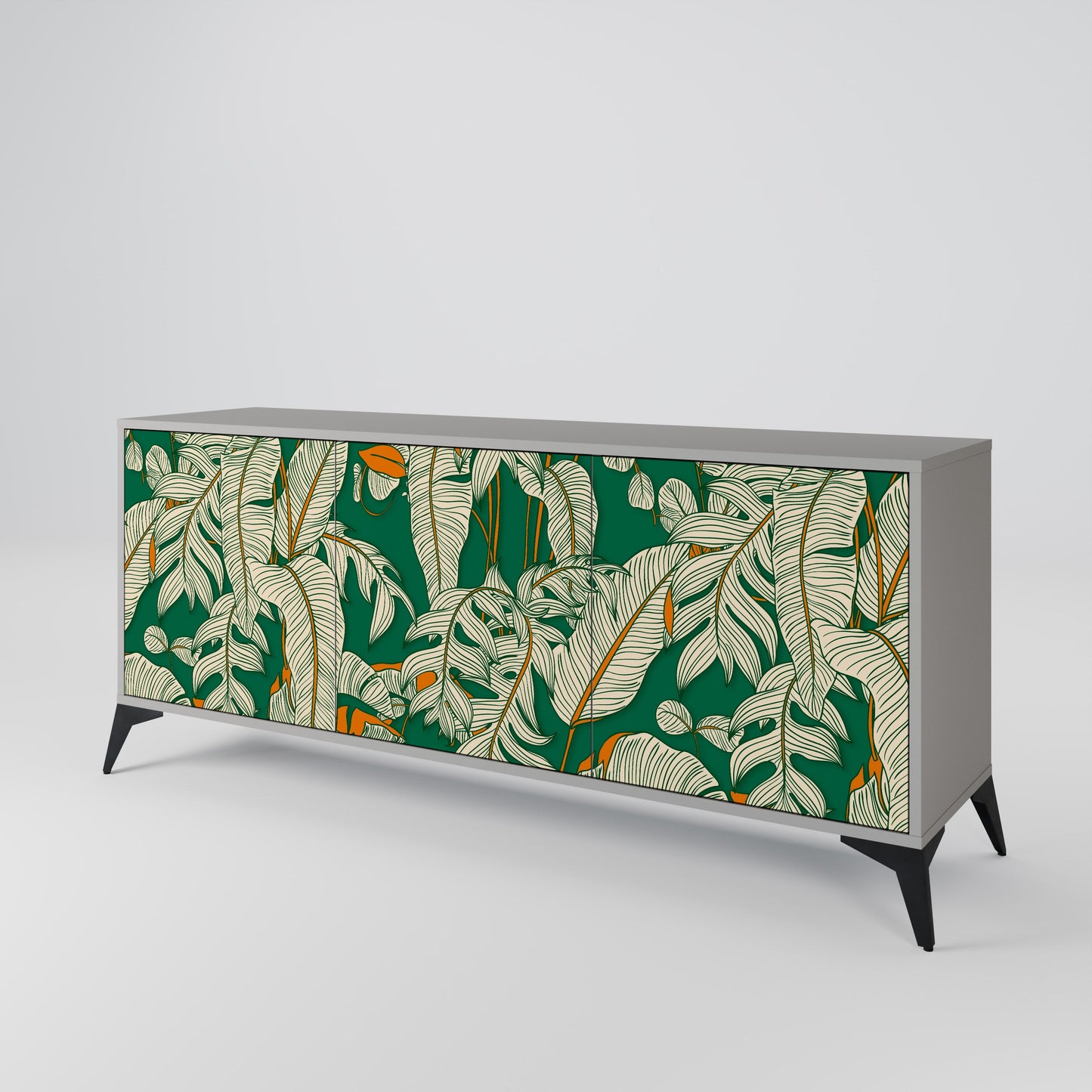 VERDANT PLEASURES 3-Door Sideboard in Grey Finish
