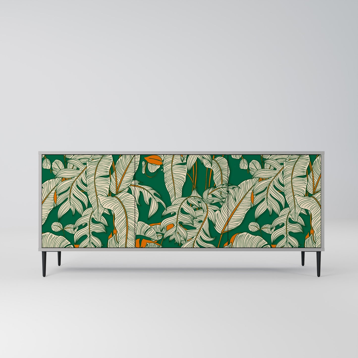 VERDANT PLEASURES 3-Door Sideboard in Grey Finish