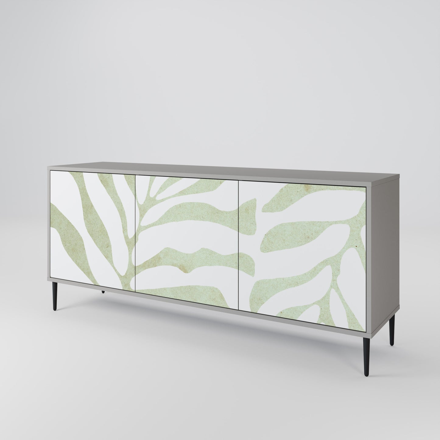 BOTANICAL SPARK 3-Door Sideboard in Grey Finish