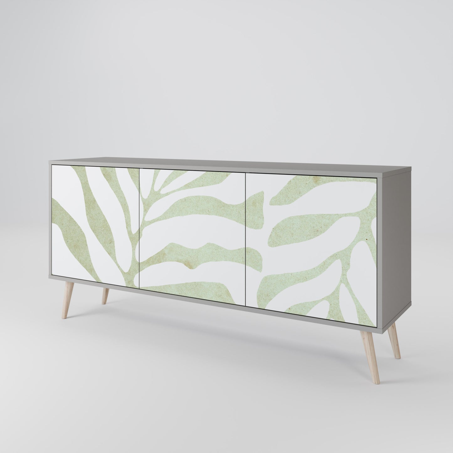 BOTANICAL SPARK 3-Door Sideboard in Grey Finish
